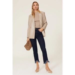 EUC  Johnathan Simkhai  dark wash River distressed high rise straight